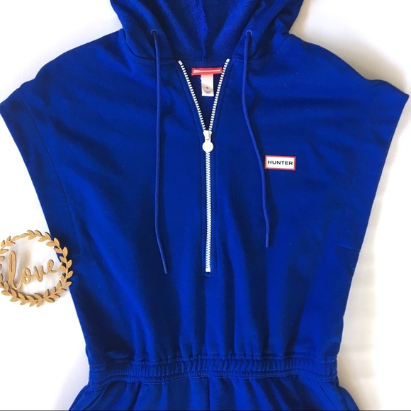 NWOT Hunter Target Blue Jumper Sleeveless Hoodie S - Picture 3 of 8
